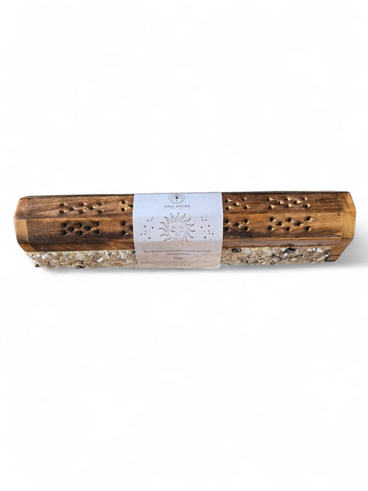 Moonstone Elements Crystal Wooden Coffin Box